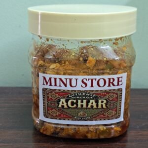 Kuccha Mango Achar (Mango Ginger Chilli and Garlic Pickle)